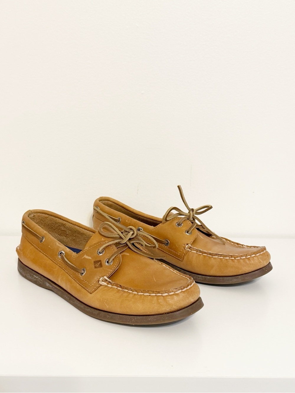 Sperry Top-Sider Authentic Original Tan Leather Boat Shoes Women’s 9.5
